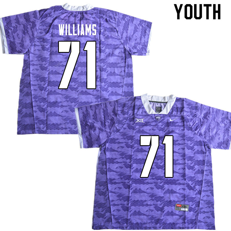 Youth #71 Marcus Williams TCU Horned Frogs College Football Jerseys Sale-Limited Purple